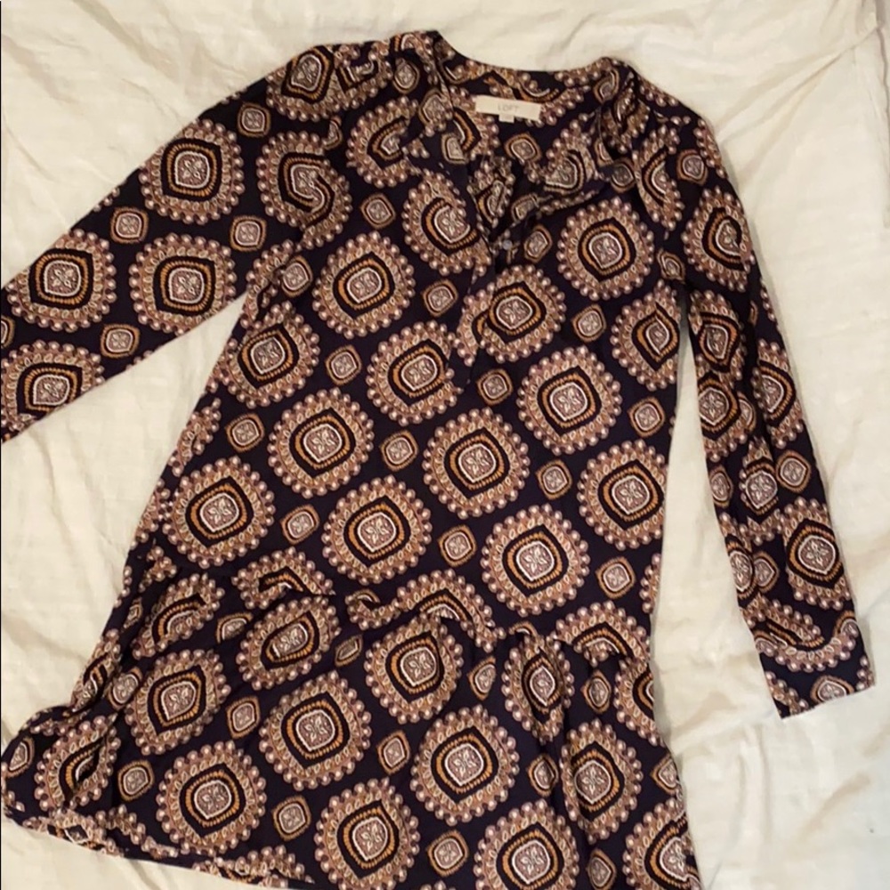 Beautiful half button down flowy dress from Loft